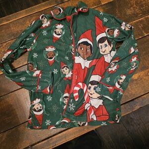 ELF Red and Green Holiday Pajama Top